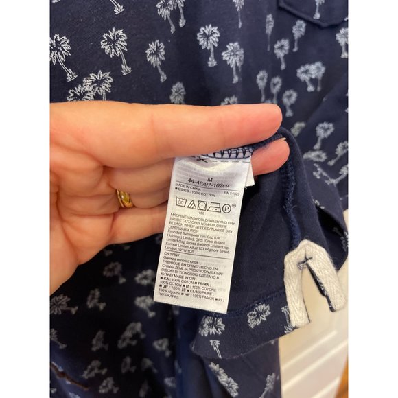 Banana Republic Polo Men Size Medium M Luxury Touch cotton Blue palm - Picture 8 of 15
